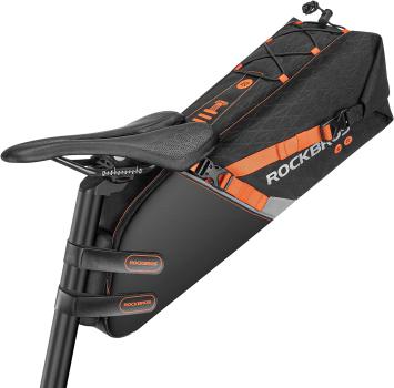 ROCKBROS | Satteltasche – Wasserdichte Fahrradtasche für Mountainbike und Rennrad, in Schwarz und Orange